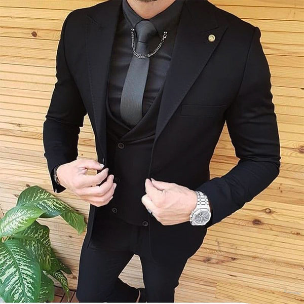Latest Coat Pant Designs Black Double Breasted Business Men Suits Groom  Wedding Tuxedos Peaked Lapel Prom Party Best Man Color Brown size XXLEU54  Or US44