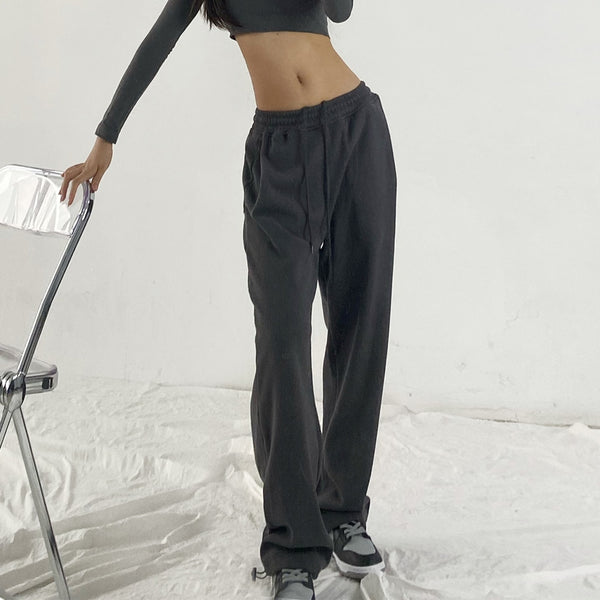 Y2K Pants Streetwear Women Legging Fashion Solid Ruched Stacked High Waist  Sweatpants Casual Trousers Pencil Pants Jogging 