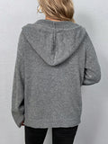 Nukty Wrap Buttoned Hooded Solid Color Cardigan