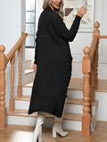 Nukty Long Sleeves Loose Solid Color Split-Joint Cardigan Coats