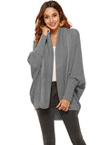 Nukty Casual Batwing Sleeves Loose Solid Color Cardigan Tops