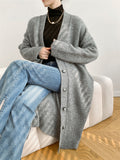 Nukty Urban Loose Solid Color Thick Thread Knitting Cardigan Coats