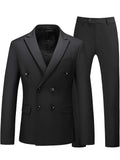 Nukty Men's 2 Piece Slim Fit Suit Set One Button Solid Blazer Jacket Pants Business Wedding Party Tuxedo Set