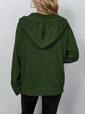 Nukty Wrap Buttoned Hooded Solid Color Cardigan