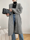 Nukty Urban Loose Solid Color Thick Thread Knitting Cardigan Coats