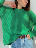 Nukty Knitted Loose Women Sweater Solid Casual Striped Long Sleeve Pullover Winter Embroidery Women's Turtleneck Sweaters Y2K