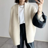 Nukty Women Overcoat Winter Ladies Elegant Round Collar Outerwear Long Sleeve Cardigan Solid Color Single-breasted Long Jacket