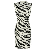 Nukty Sleeveless Zebra Print Tight Dress