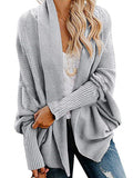 Nukty Casual Batwing Sleeves Loose Solid Color Cardigan Tops