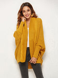 Nukty Casual Batwing Sleeves Loose Solid Color Cardigan Tops