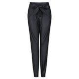 business casual women outfits chic Women's Fashion Casual Pu Pants Leather Pants (Including Belt)