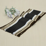 Nukty Men Autumn/Winter Casual Wrap Vertical Stripe Muffler Color Contrast Long Knit Scarf