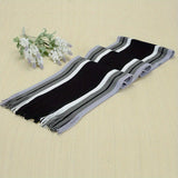 Nukty Men Autumn/Winter Casual Wrap Vertical Stripe Muffler Color Contrast Long Knit Scarf