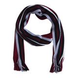 Nukty Men Autumn/Winter Casual Wrap Vertical Stripe Muffler Color Contrast Long Knit Scarf