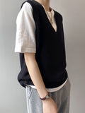 Nukty Simple 9 Colors V-Neck Loose Sleeveless Vest