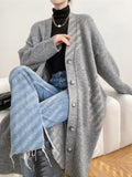 Nukty Urban Loose Solid Color Thick Thread Knitting Cardigan Coats