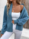 Nukty Long Sleeves Loose Solid Color Split-Joint Zipper Stand Collar Cardigan Tops