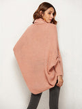 Nukty Casual Batwing Sleeves Loose Solid Color Cardigan Tops