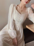 Nukty party look inspos Fashion New Women Elegant Casual Party Dress Vintage Chic A-Line Solid Birthday Prom Vestidos Female Clothes Spring Robe