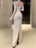 Nukty party look inspos Sexy Women Bodycon Casual Solid Slim Long Dress Spaghetti Strap Vintage Elegant Party Prom Dresses Female Clothes Robe Vestidos