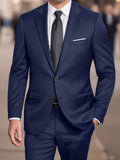 Nukty 2pcs Men's Suit Fashion Set Jacket Suit and Trousers Elegant Business Casual Banquet Party