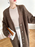 Nukty Urban Loose Solid Color Thick Thread Knitting Cardigan Coats