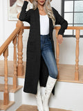 Nukty Long Sleeves Loose Solid Color Split-Joint Cardigan Coats