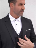 Nukty 2pcs Men's Suit Fashion Set Jacket Suit and Trousers Elegant Business Casual Banquet Party