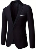 Nukty Mens Slim Fit Suit One Button 3-Piece Blazer Dress Business Wedding Party Jacket Vest & Pant