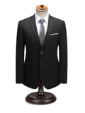 Nukty 2pcs Men's Suit Fashion Set Jacket Suit and Trousers Elegant Business Casual Banquet Party