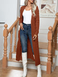 Nukty Long Sleeves Loose Solid Color Split-Joint Cardigan Coats