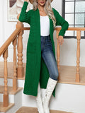 Nukty Long Sleeves Loose Solid Color Split-Joint Cardigan Coats