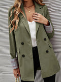 Nukty Long Sleeves Loose Buttoned Pockets Split-Joint Notched Collar Blazer Outerwear