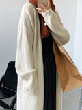 Nukty Casual Loose Solid Color Cardigan Tops