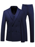 Nukty Men's 2 Piece Slim Fit Suit Set One Button Solid Blazer Jacket Pants Business Wedding Party Tuxedo Set