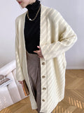 Nukty Urban Loose Solid Color Thick Thread Knitting Cardigan Coats