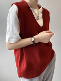 Nukty Simple 9 Colors V-Neck Loose Sleeveless Vest