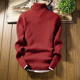 Purpdrank Winter High Neck Thick Warm Sweater Men Turtleneck Brand Mens Sweaters Slim Fit Pullover Men Knitwear Male Double Collar