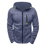 Nukty Men's Full Zip Hoodie Solid Color Zipper Hooded Daily Fitness Basic Thin Fleece Hoodies Sweatshirts Long Sleeve Blue Gray Black