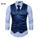 Nukty Men's Red Paisley Double Breasted Dress Vest Brand New Slim Fit Formal Business Sleeveless Waistcoat Men Chaleco Hombre 2XL