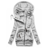 Nukty Women Fashion Long Sleeve Drawstring Hooded Slim Jacket Coat Zipper Outerwear