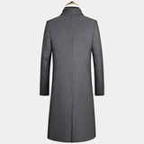 Nukty New Extra Long Wool Trench Coat Male Winter Brand Mens Cashmere Coat Slim Fit Woolen Peacoat Windbreaker Manteau Homme 4XL