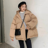 Nukty New Women Short Jacket Winter Parkas Thick Hooded Cotton Padded Jackets Coats Female Loose Puffer Parkas Oversize Outwear