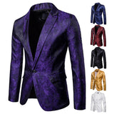 Nukty WELL DRESSED MEN Men Suit Banquet Wedding Suit Party Suit Bar Night Club Blazer Men Tops Bright Suit Paisley Blazer Fashion Men's Suit