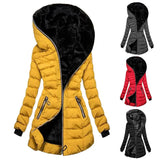 Nukty Women Coat Long Sleeve Slim Waist Thick Elastic Cuff Quilted Lady Coat   Winter Overcoat  for Home