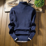 Purpdrank Winter High Neck Thick Warm Sweater Men Turtleneck Brand Mens Sweaters Slim Fit Pullover Men Knitwear Male Double Collar