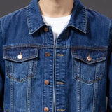 Nukty Spring Colorfast Men Jeans Coat Single-breasted Turn-down Collar Denim Cardigan Jacket Slim Fit Outwear jaqueta jeans masculina