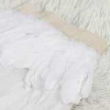 Nukty White Angel Wings Swan Feather Mini Skirt Set Elastic Waist High Street Busty Sexy Clothing Halloween Club Party Dance Goth Rave