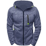 Nukty Men's Full Zip Hoodie Solid Color Zipper Hooded Daily Fitness Basic Thin Fleece Hoodies Sweatshirts Long Sleeve Blue Gray Black