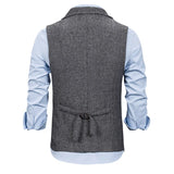 Nukty Autumn Business Vest Men's Clothing Male Lapel Casual Men Suit Vest With Pockets Vest Outerwear Chaleco Hombre